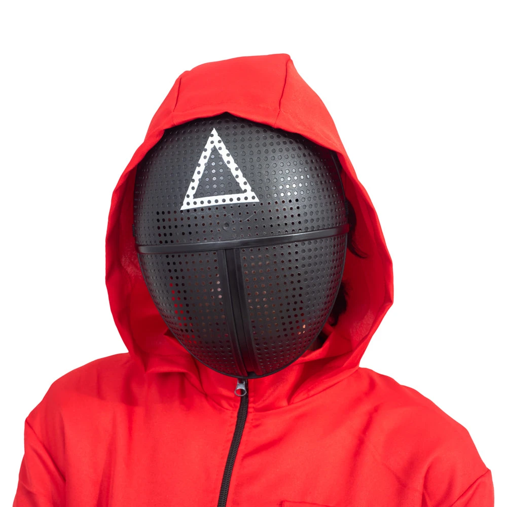 Costume Agent Squid Costume Red Jumpsuit With Mask Belt And Gloves Halloween Cosplay Squid Game 5 Costume Agent Squid Costume Red Jumpsuit With Mask Belt And Gloves Halloween Cosplay Squid Game