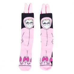 Costume Agent Christmas Pink Bunny Socks With 3D Ears