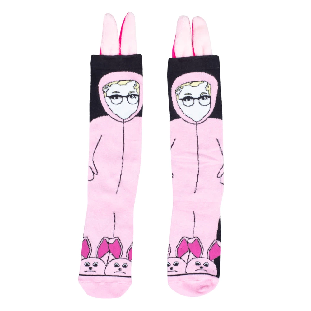 Costume Agent Christmas Pink Bunny Socks With 3D Ears 2 Costume Agent Christmas Pink Bunny Socks With 3D Ears