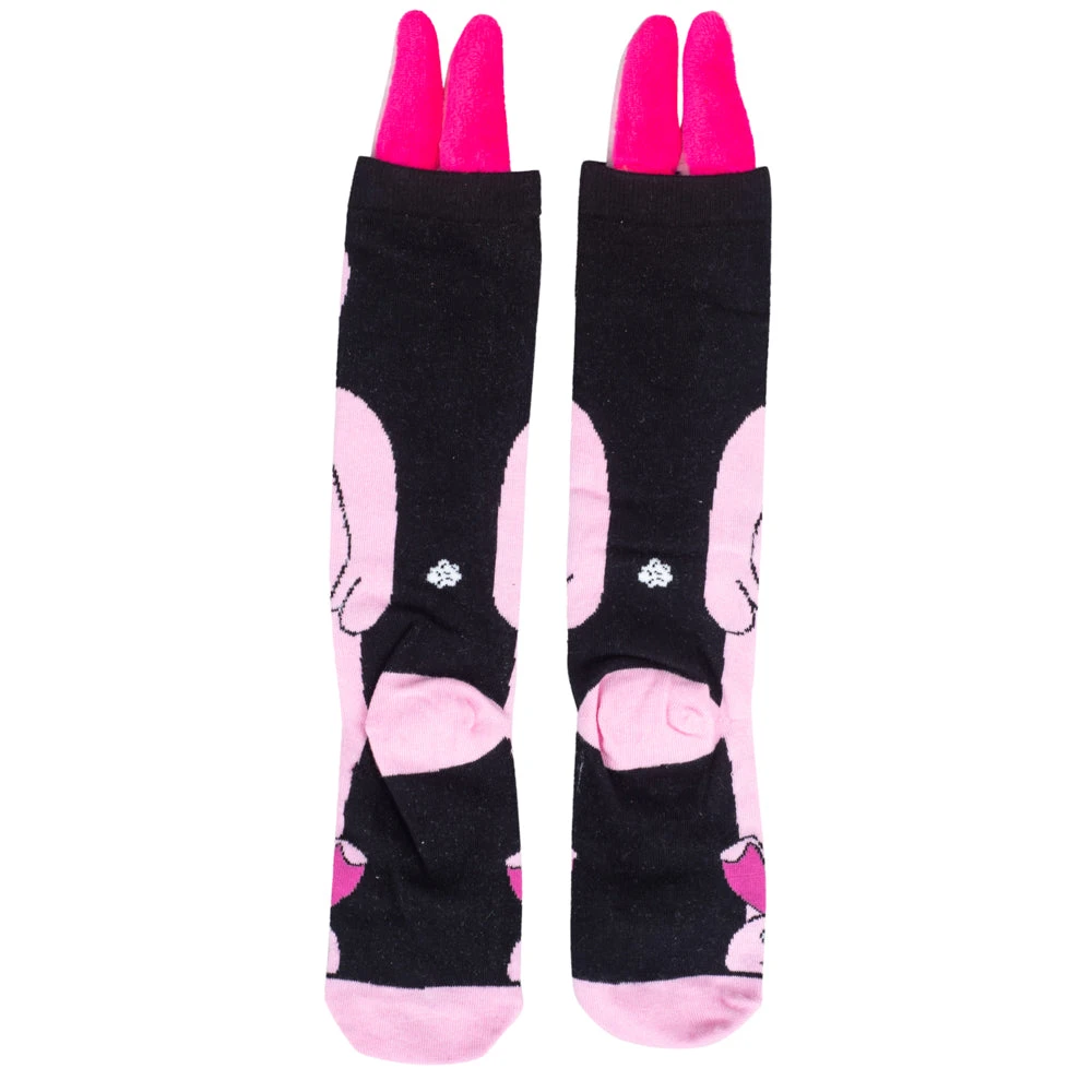 Costume Agent Christmas Pink Bunny Socks With 3D Ears 1 Costume Agent Christmas Pink Bunny Socks With 3D Ears