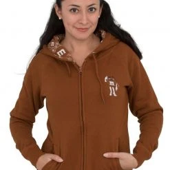 M&M's Zip Up Ladies Fleece Hoodie Sweatshirt Sweaters & Sweatshirts