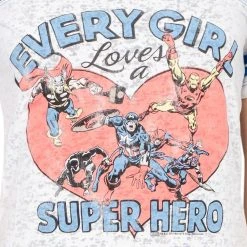 Junk Food Every Girl Loves A Super Hero Juniors T-shirt