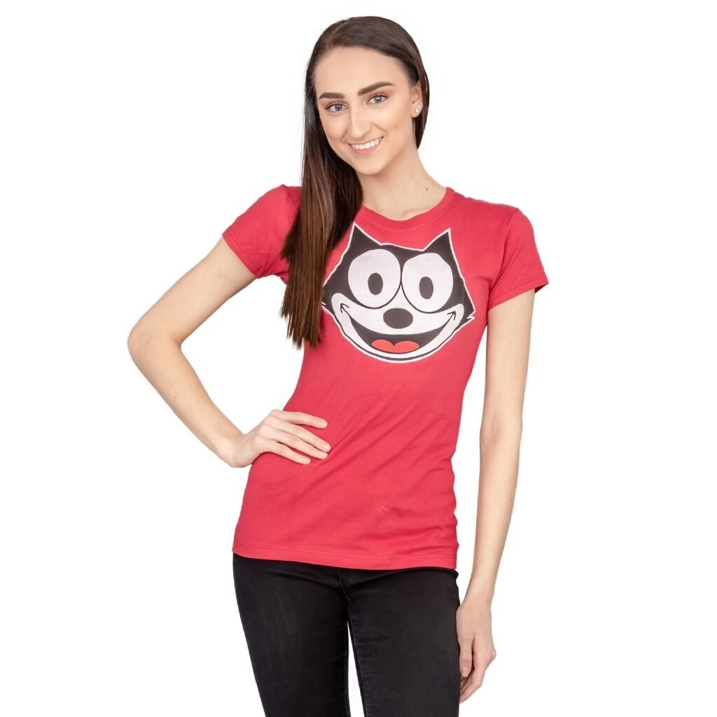 Life Clothing Shirts / Tops Felix The Cat Face Juniors Red T-shirt 3 Life Clothing Shirts / Tops Felix The Cat Face Juniors Red T-shirt