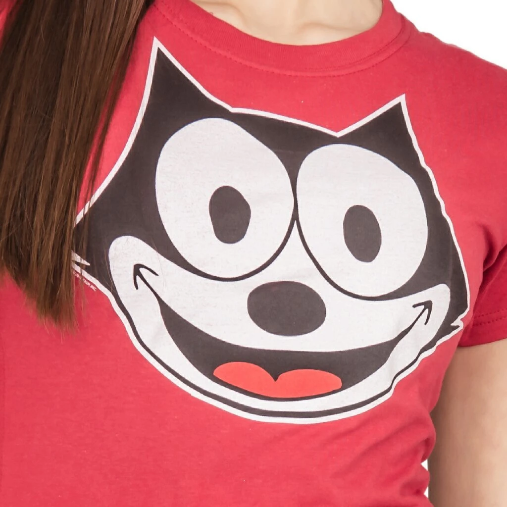 Life Clothing Shirts / Tops Felix The Cat Face Juniors Red T-shirt 4 Life Clothing Shirts / Tops Felix The Cat Face Juniors Red T-shirt