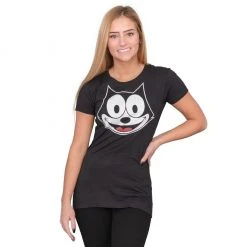 Life Clothing Women's Shirts Felix The Cat Face Outline T-shirt