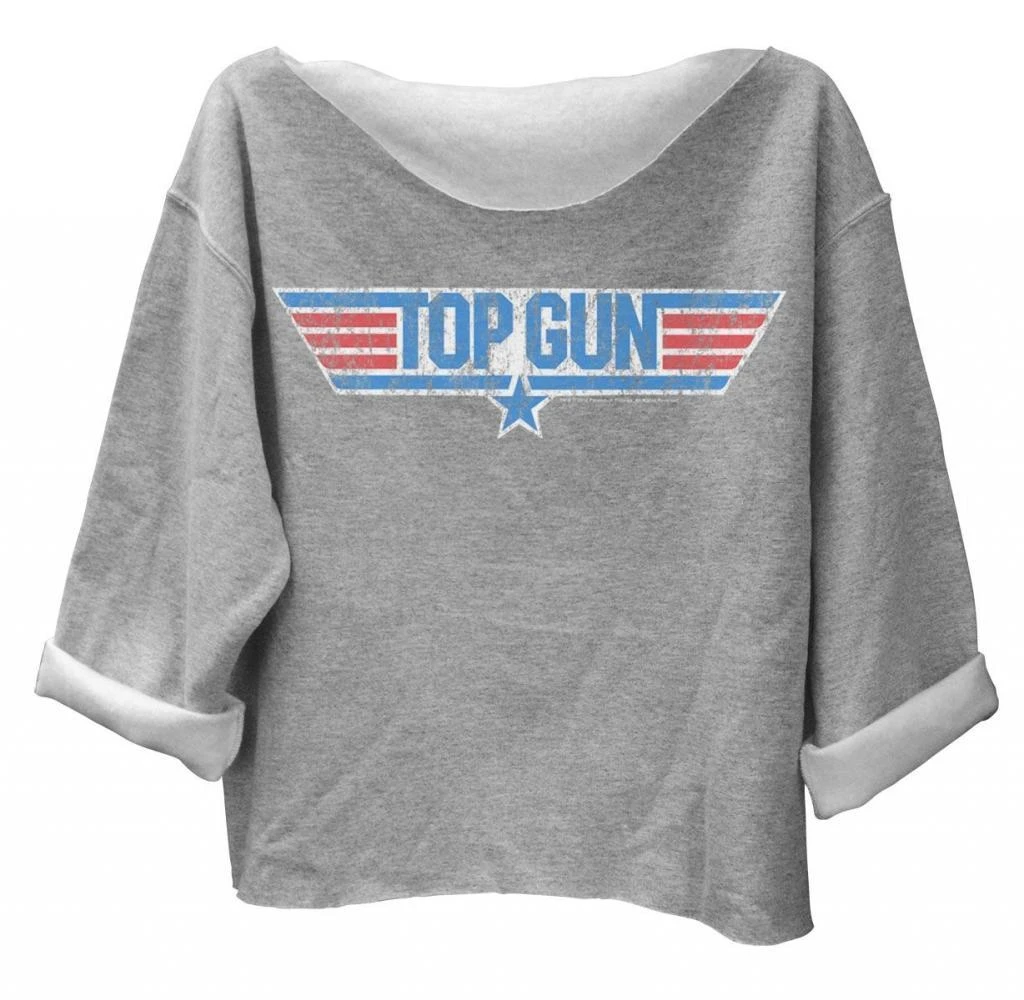 Ripple Junction Top Gun Distressed Logo Off The Shoulder Fleece Sweatshirt 1 Ripple Junction Top Gun Distressed Logo Off The Shoulder Fleece Sweatshirt