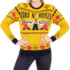 Signorelli Sweaters & Sweatshirts Guns N' Roses Hard Rock Band Text And Logo Ugly Christmas Xmas Sweater