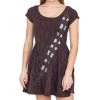 Mighty Fine I Am Chewbacca Juniors Brown Skater Dress