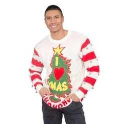 Costume Agent Sweaters & Sweatshirts I Love Xmas Light Up And Bells Christmas Sweater