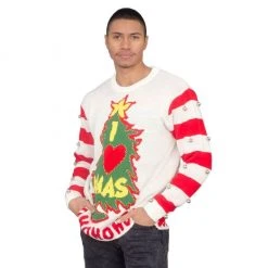 Costume Agent Sweaters & Sweatshirts I Love Xmas Light Up And Bells Christmas Sweater