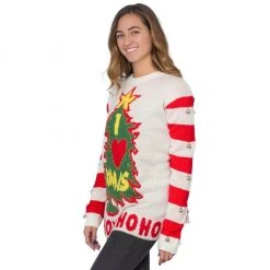 Costume Agent Sweaters & Sweatshirts I Love Xmas Light Up And Bells Christmas Sweater