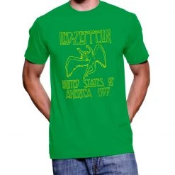 Art Box Led Zeppelin 1977 Tour Green T-shirt Shirts / Tops