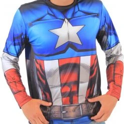 Mad Engine Shirts / Tops Captain America Sublimated Adult LONG SLEEVE Costume T-Shirt