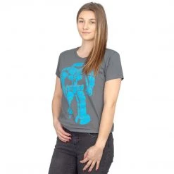 Ames Bros Shirts / Tops Man-Bot Vintage Graphic Charcoal JUNIORS T-shirt