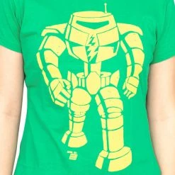 Ames Bros Shirts / Tops Man-Bot Vintage Graphic Green JUNIORS T-shirt
