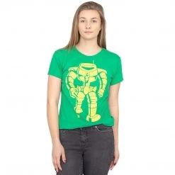Ames Bros Shirts / Tops Man-Bot Vintage Graphic Green JUNIORS T-shirt