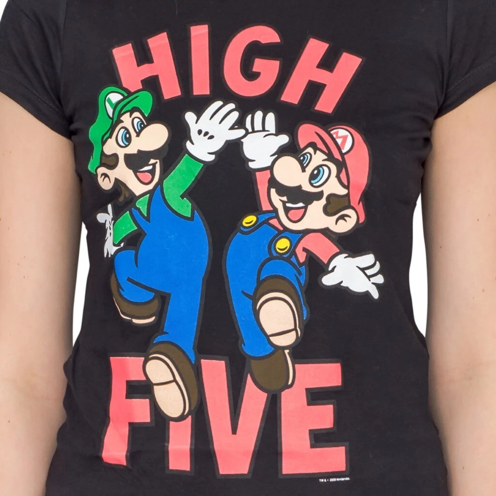 Fifth Sun GAMES Mario & Luigi High Five Sheer T-shirt 1 Fifth Sun GAMES Mario & Luigi High Five Sheer T-shirt