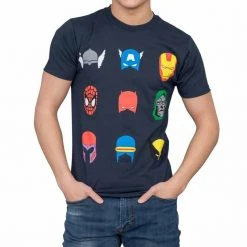 Mighty Fine Marvel Comics Characters Simple Helmets T-Shirt