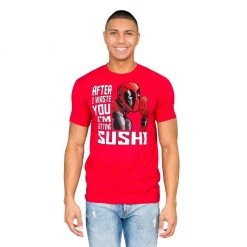 C-Life Group Marvel Comics Deadpool Sushi Red T-shirt Shirts / Tops