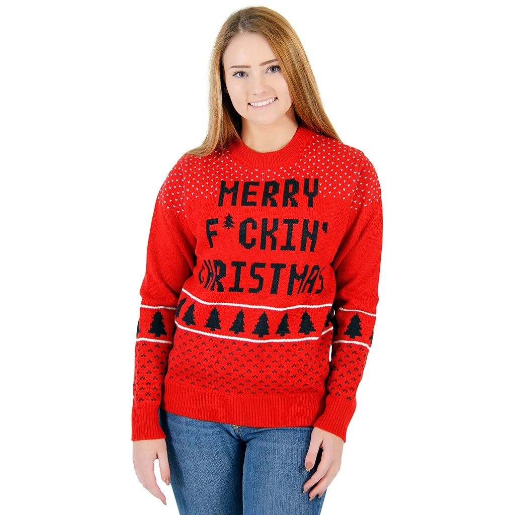 Costume Agent Sweaters & Sweatshirts Ugly Christmas Merry F*ckin Christmas Sweater 1 Costume Agent Sweaters & Sweatshirts Ugly Christmas Merry F*ckin Christmas Sweater