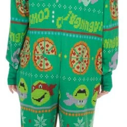Underboss Pajamas / Underwear TMNT Pizza All Over Hooded One Piece Pajama 5 Underboss Pajamas / Underwear TMNT Pizza All Over Hooded One Piece Pajama