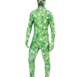 Morphsuits COSTUMES Adult Pixelated Green Monster Morphsuit Costume