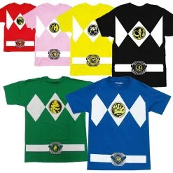 Mighty Fine Power Rangers Costume Adult T-Shirt Shirts / Tops