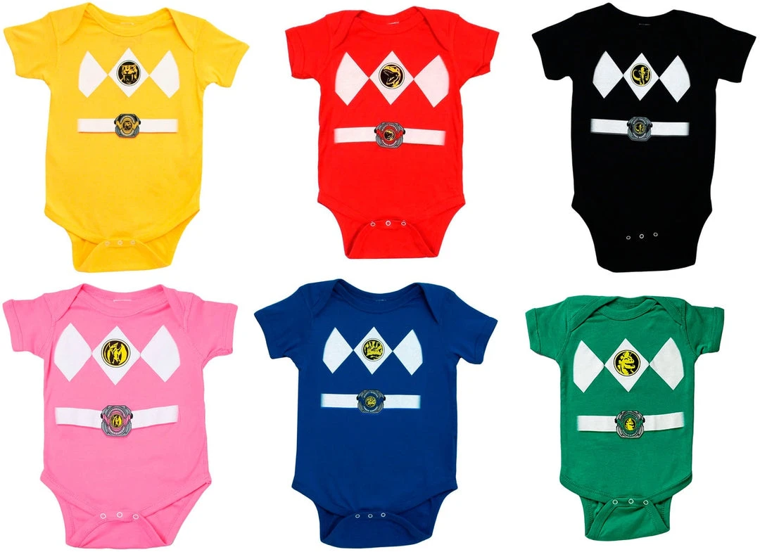 Mighty Fine Power Rangers Baby Ranger Costume Romper Infant Snapsuit 1 Mighty Fine Power Rangers Baby Ranger Costume Romper Infant Snapsuit