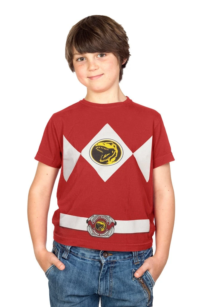 Mighty Fine Power Rangers Costume Youth T-shirt Shirts / Tops