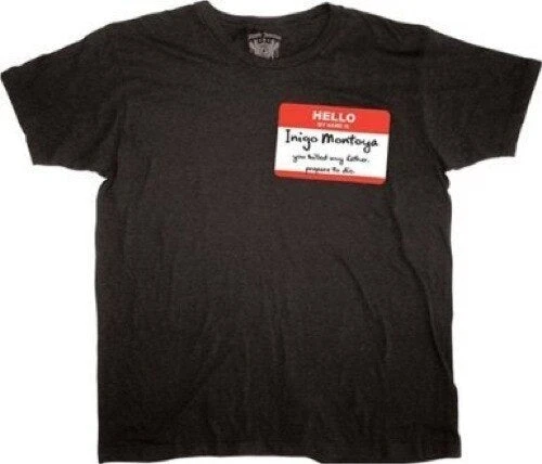 Ripple Junction Men's Shirts Princess Bride Hello My Name Is Inigo Montoya Badge T-shirt 1 Ripple Junction Men's Shirts Princess Bride Hello My Name Is Inigo Montoya Badge T-shirt