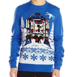 Hybrid Apparel Sweaters & Sweatshirts Sci-Fi Movie Star Wars R2D2 Gift Wrap Ugly Christmas Sweater