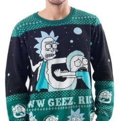 Ripple Junction Rick And Morty Alien Aww Geez Christmas Sweater Sweaters & Sweatshirts