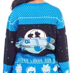 Ripple Junction TV SHOWS Rick And Morty Wubba Lubba Spaceship Christmas Sweater