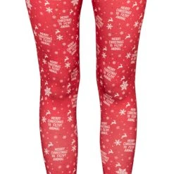 Costume Agent MOVIES Merry Christmas Ya Filthy Animal Women's Red Leggings