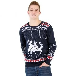 Costume Agent Threesome Reindeer Party Ugly Christmas Sweater