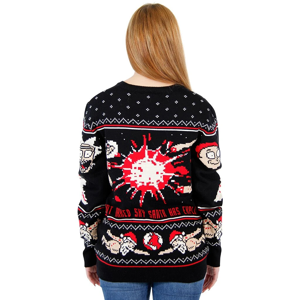 Ripple Junction Rick And Morty Exploding Santa Ugly Christmas Sweater Sweaters & Sweatshirts