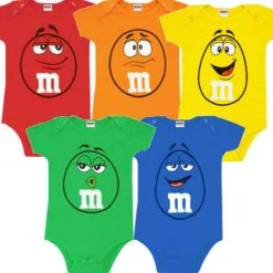 Vendor-unknown M&M's Big Face Romper Onesie T-Shirt