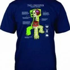 Vendor-unknown Minecraft Game The Creeper Creepus Explodus Anatomy T-Shirt