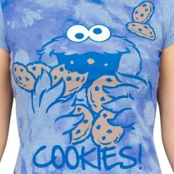 Mighty Fine Sesame Street Cookie Monster Nom Nom Cookies Tie-Dye T-Shirt