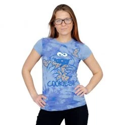 Mighty Fine Sesame Street Cookie Monster Nom Nom Cookies Tie-Dye T-Shirt
