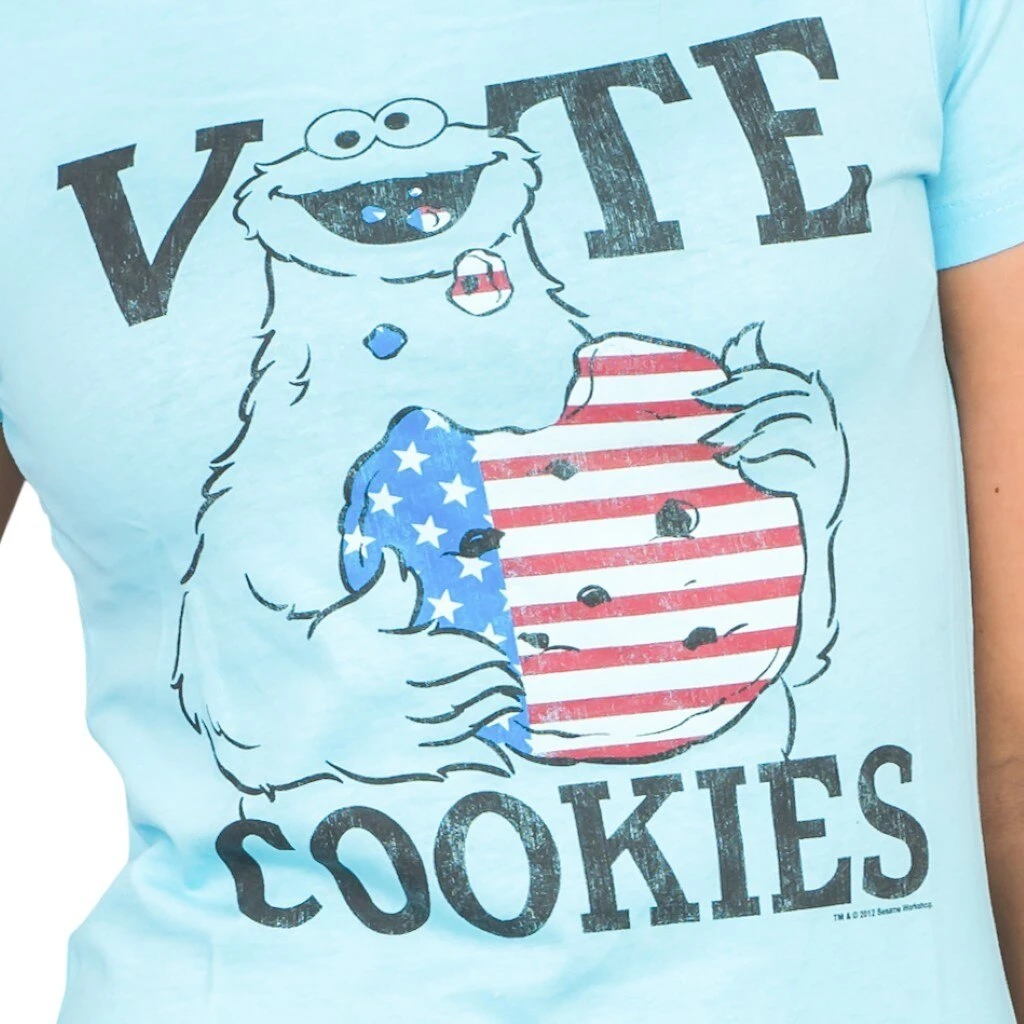 Mighty Fine Sesame Street Vote Cookies Cookie Monster T-Shirt 3 Mighty Fine Sesame Street Vote Cookies Cookie Monster T-Shirt