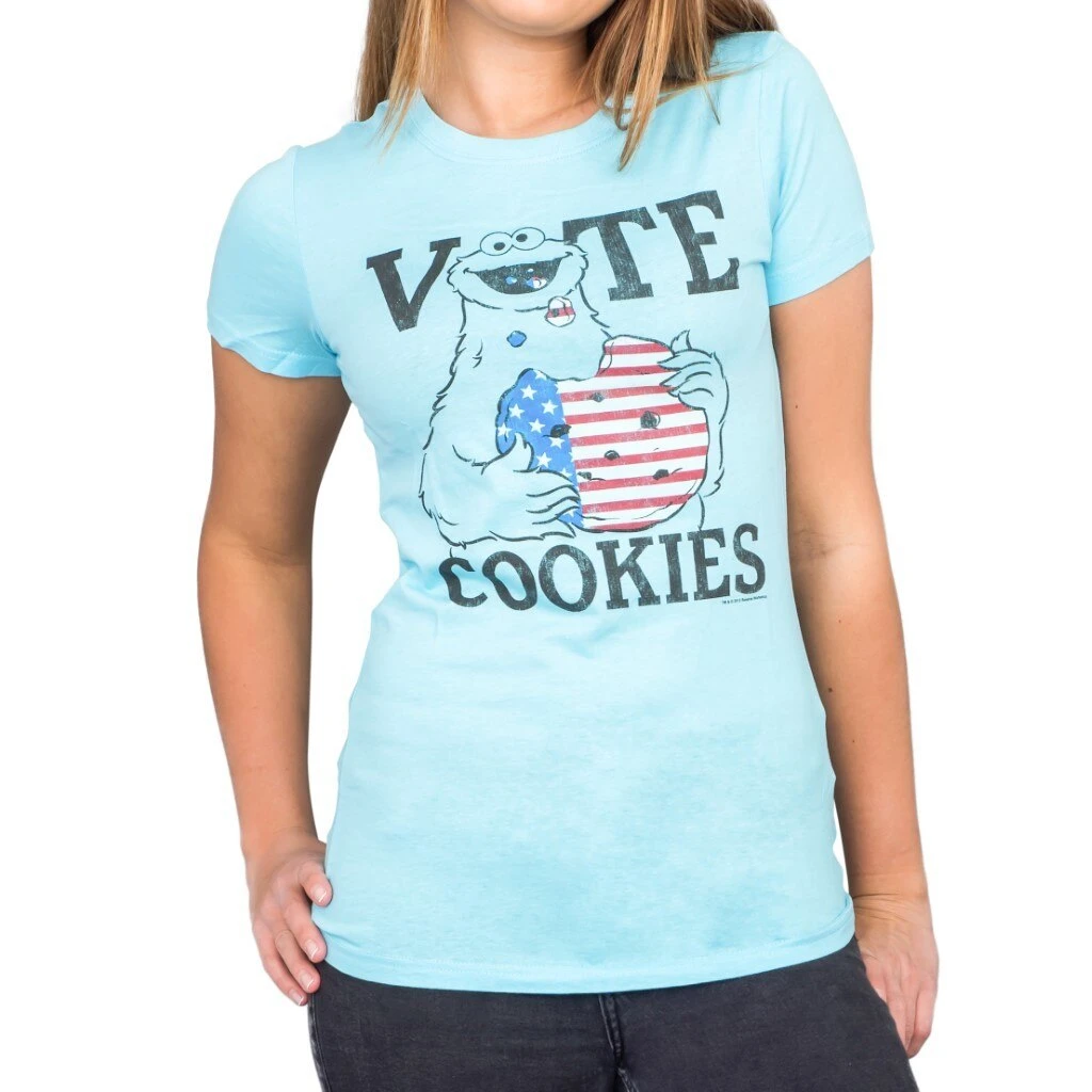 Mighty Fine Sesame Street Vote Cookies Cookie Monster T-Shirt 1 Mighty Fine Sesame Street Vote Cookies Cookie Monster T-Shirt
