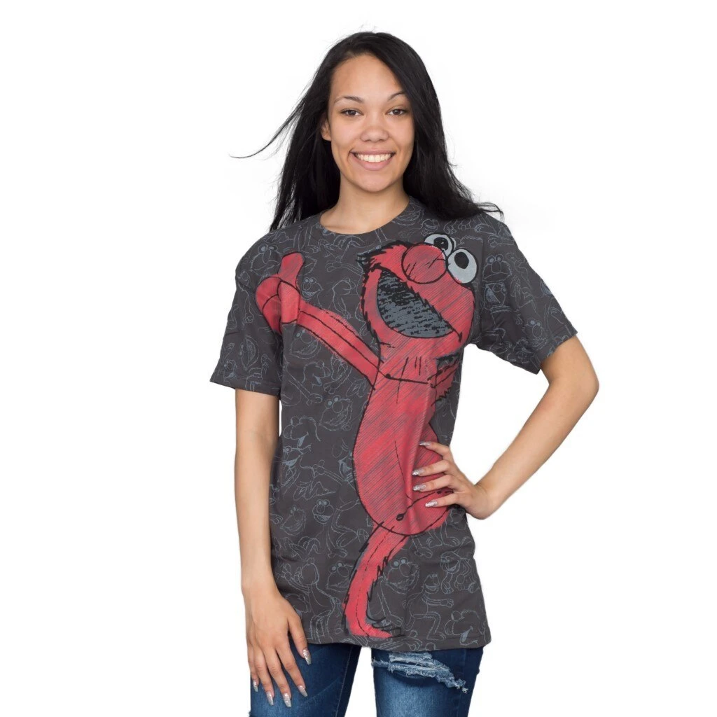 Mighty Fine Sesame Street Elmo Sketch All Over T-shirt 2 Mighty Fine Sesame Street Elmo Sketch All Over T-shirt