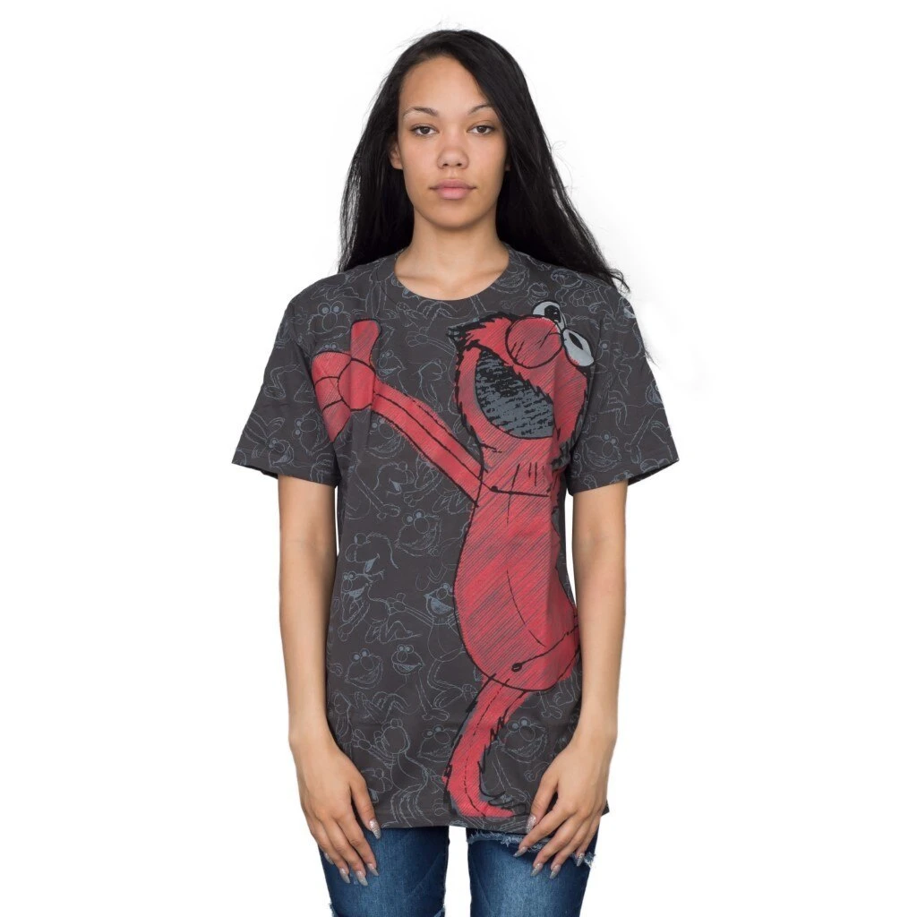 Mighty Fine Sesame Street Elmo Sketch All Over T-shirt 1 Mighty Fine Sesame Street Elmo Sketch All Over T-shirt