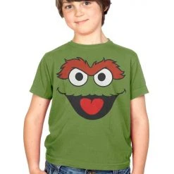 Mighty Fine Youth Shirts Sesame Street Oscar The Grouch Face T-shirt