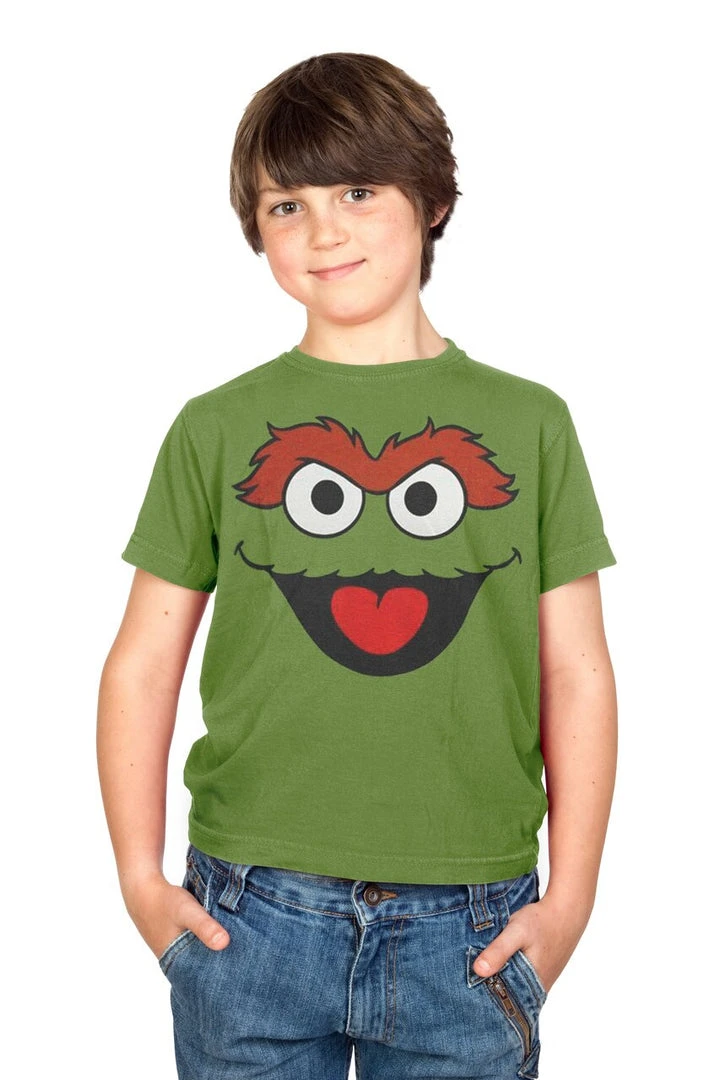 Mighty Fine Youth Shirts Sesame Street Oscar The Grouch Face T-shirt 2 Mighty Fine Youth Shirts Sesame Street Oscar The Grouch Face T-shirt