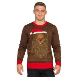 Mad Engine Sweaters & Sweatshirts Star Wars Chewbacca Furry Face Ugly Christmas Sweater