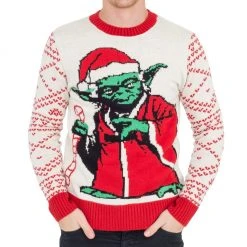 Junk Food Star Wars Jedi Yoda Dressed As Santa Ugly Christmas Sweater