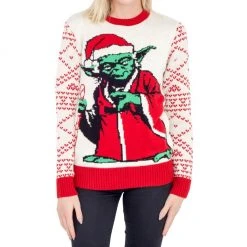 Junk Food Star Wars Jedi Yoda Dressed As Santa Ugly Christmas Sweater
