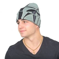 Concept One Star Wars Mandalorian Beanie Hat And Mask Helmet Grey 7 Concept One Star Wars Mandalorian Beanie Hat And Mask Helmet Grey